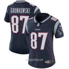 Womens New England Patriots #87 Rob Gronkowski Authentic Navy Blue Vapor Home Jersey Bestplayer
